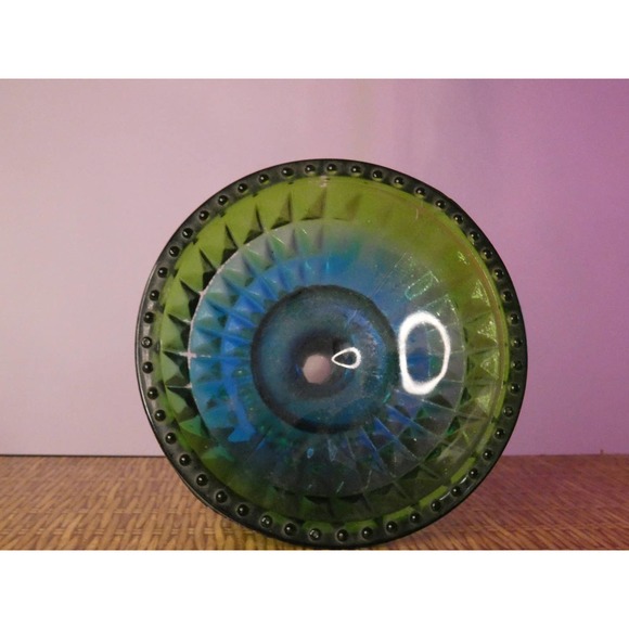 Vintage Green and Blue Depression Glass Compote/Candy Dish - Picture 3 of 4